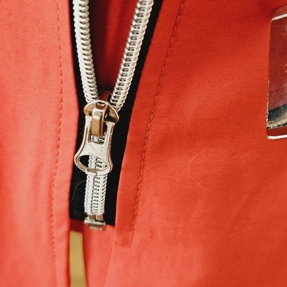 Black Rivet Belted Rain Trench Zip Coat Watermelon Size M - Picture 12 of 15